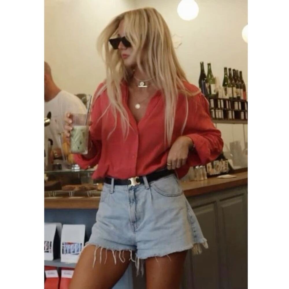 H&M Light Wash High Rise Denim Jean Shorts